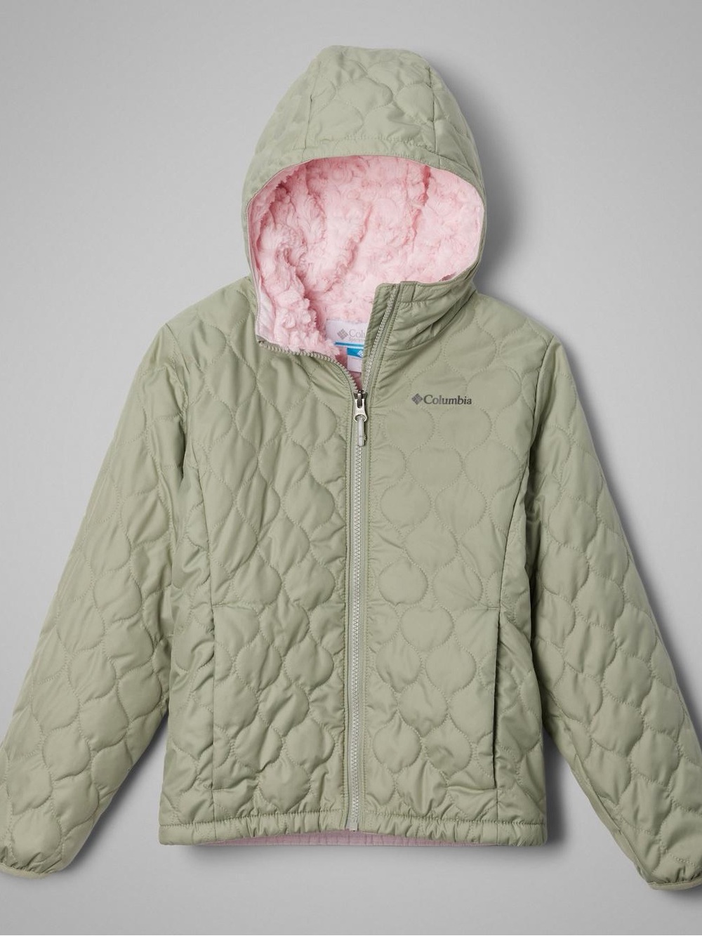Columbia Kids Light Sage Quilted Hooded Puffer Jacket